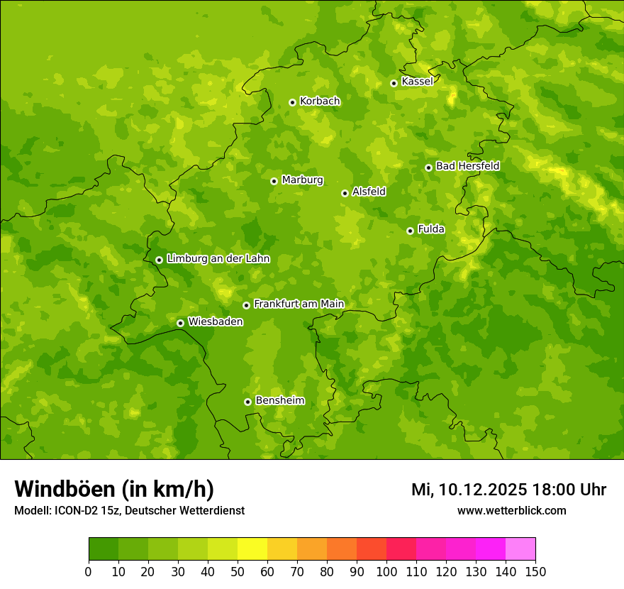 Modellkarten Windgeschwindigkeit