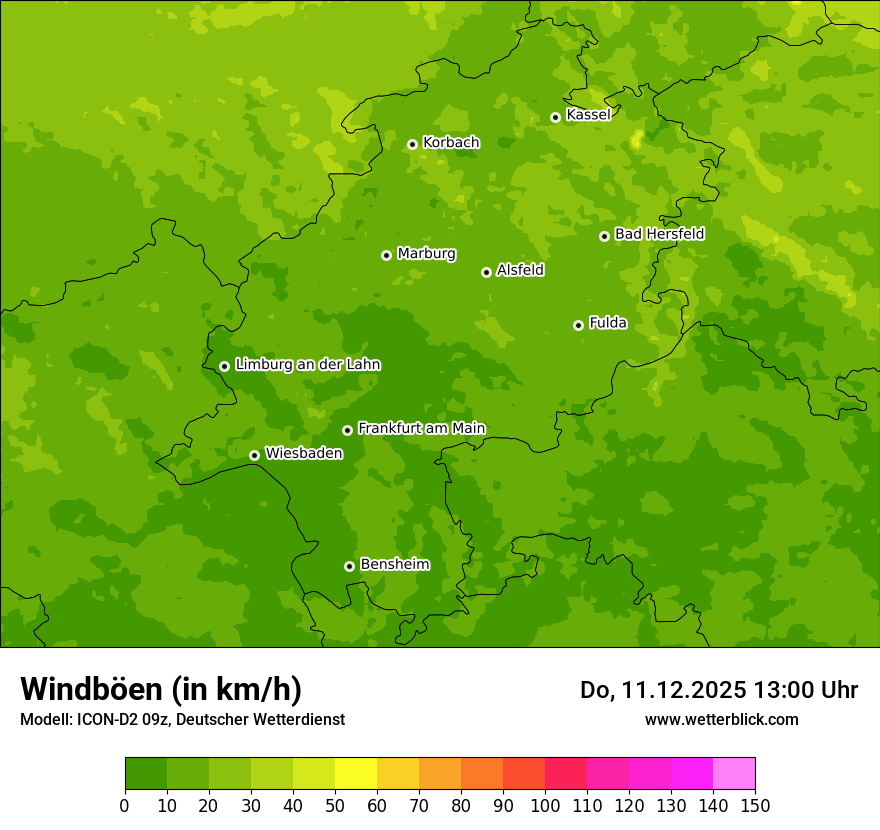 Modellkarten Windgeschwindigkeit