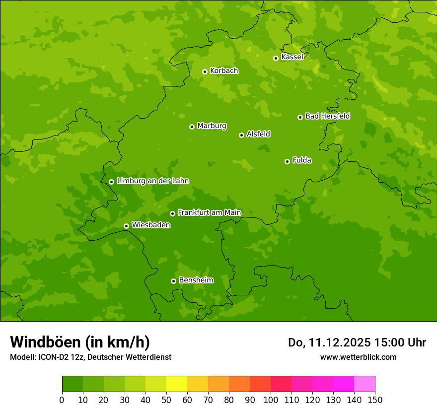 Modellkarten Windgeschwindigkeit