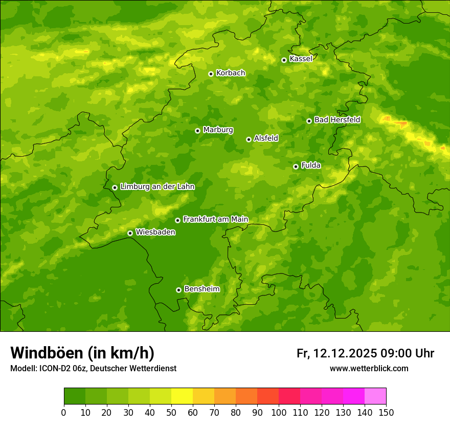 Modellkarten Windgeschwindigkeit