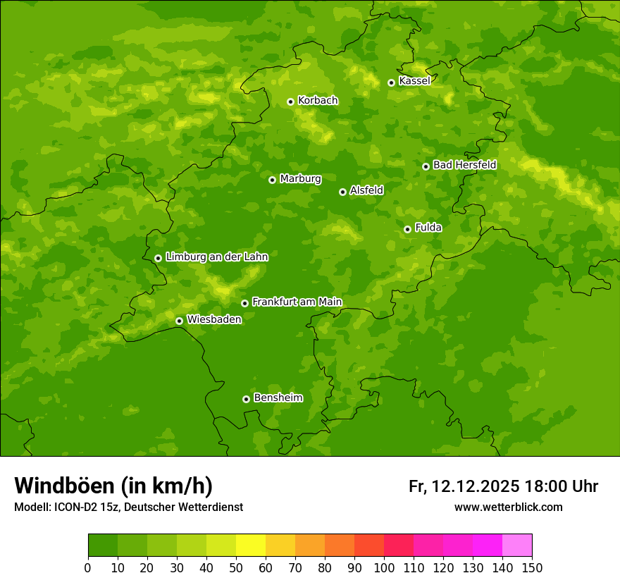 Modellkarten Windgeschwindigkeit
