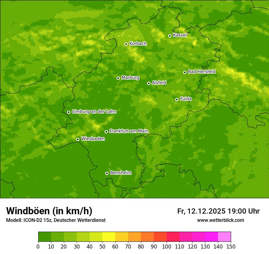Modellkarten Windgeschwindigkeit