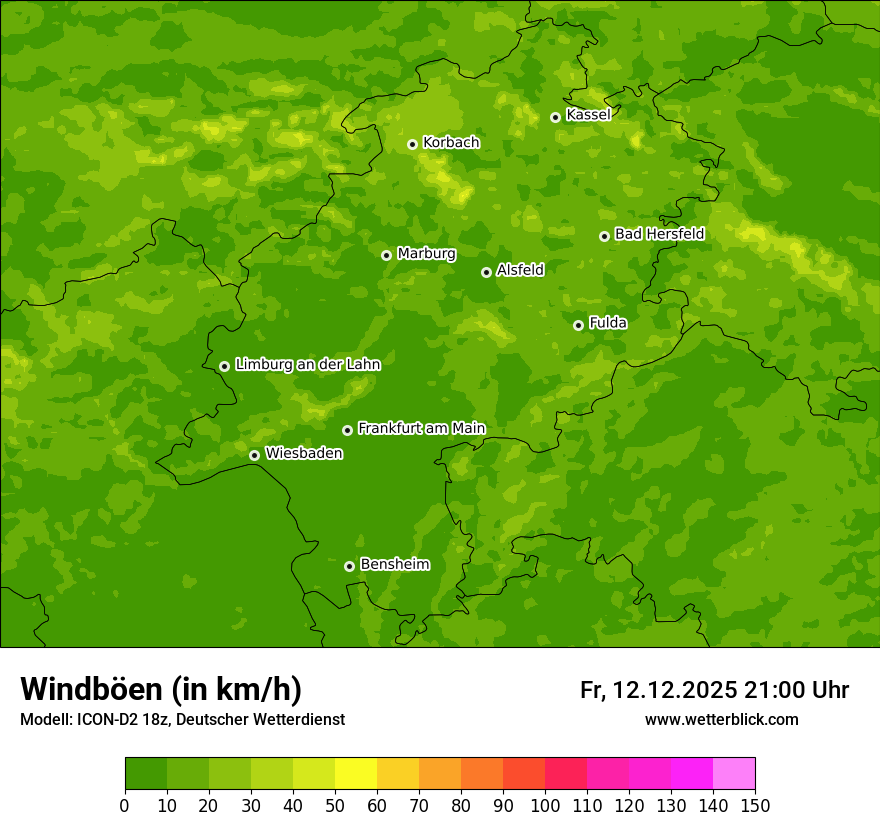 Modellkarten Windgeschwindigkeit