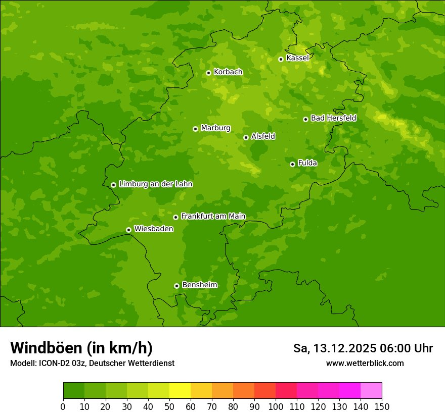 Modellkarten Windgeschwindigkeit