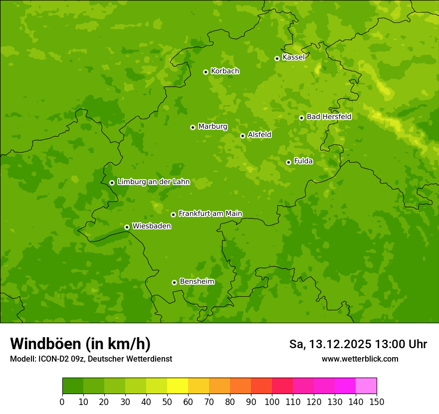 Modellkarten Windgeschwindigkeit