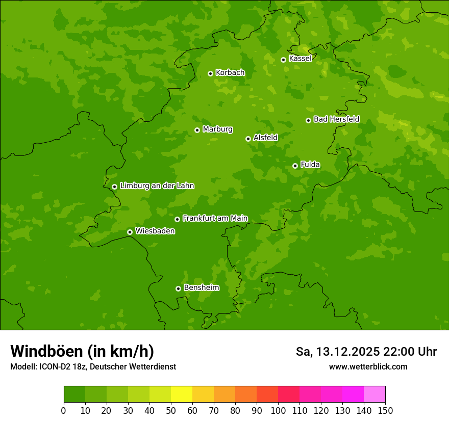 Modellkarten Windgeschwindigkeit