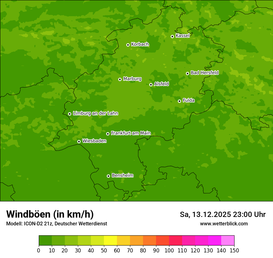 Modellkarten Windgeschwindigkeit