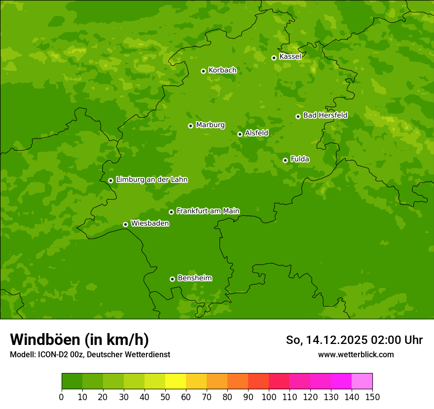 Modellkarten Windgeschwindigkeit