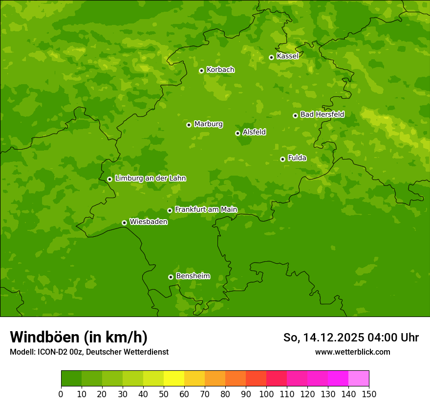 Modellkarten Windgeschwindigkeit