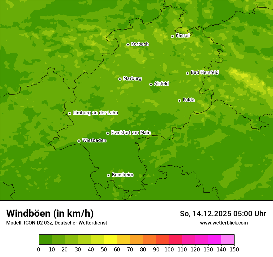 Modellkarten Windgeschwindigkeit