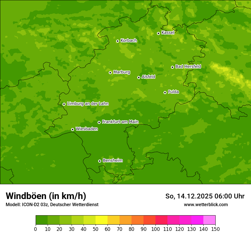 Modellkarten Windgeschwindigkeit