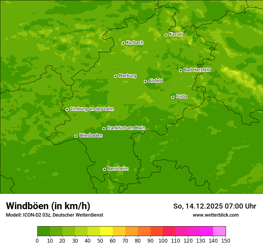 Modellkarten Windgeschwindigkeit