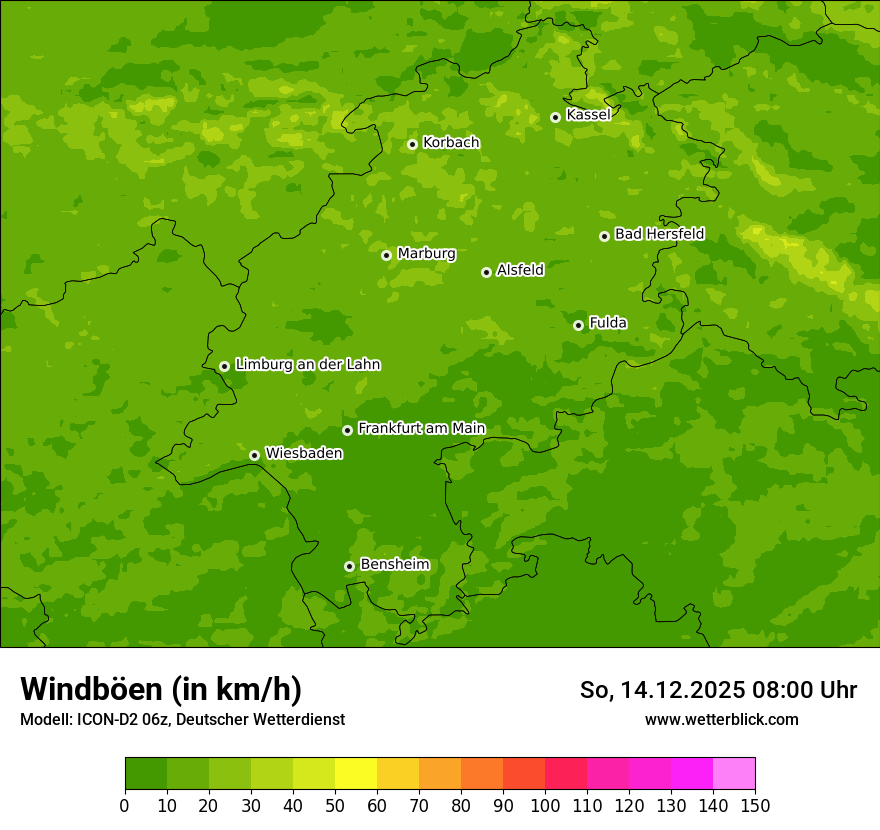 Modellkarten Windgeschwindigkeit