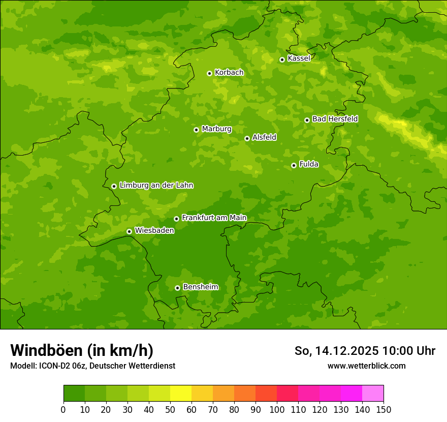 Modellkarten Windgeschwindigkeit