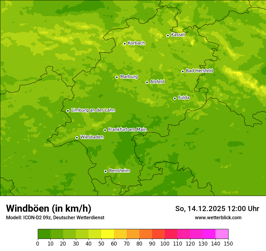 Modellkarten Windgeschwindigkeit