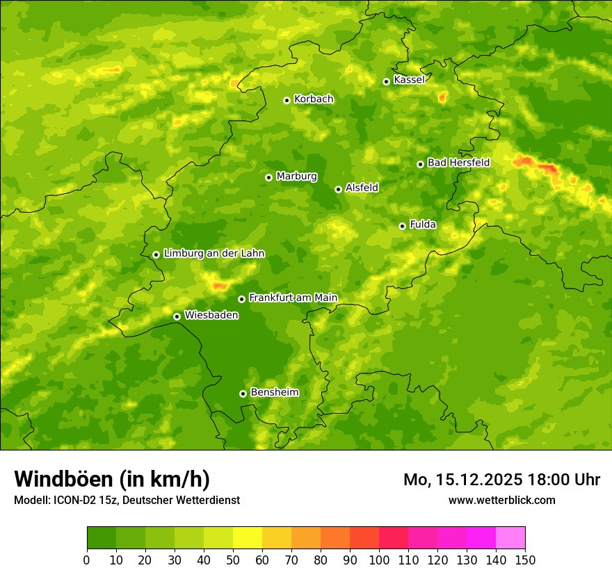 Modellkarten Windgeschwindigkeit