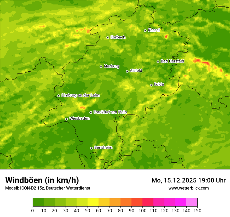 Modellkarten Windgeschwindigkeit