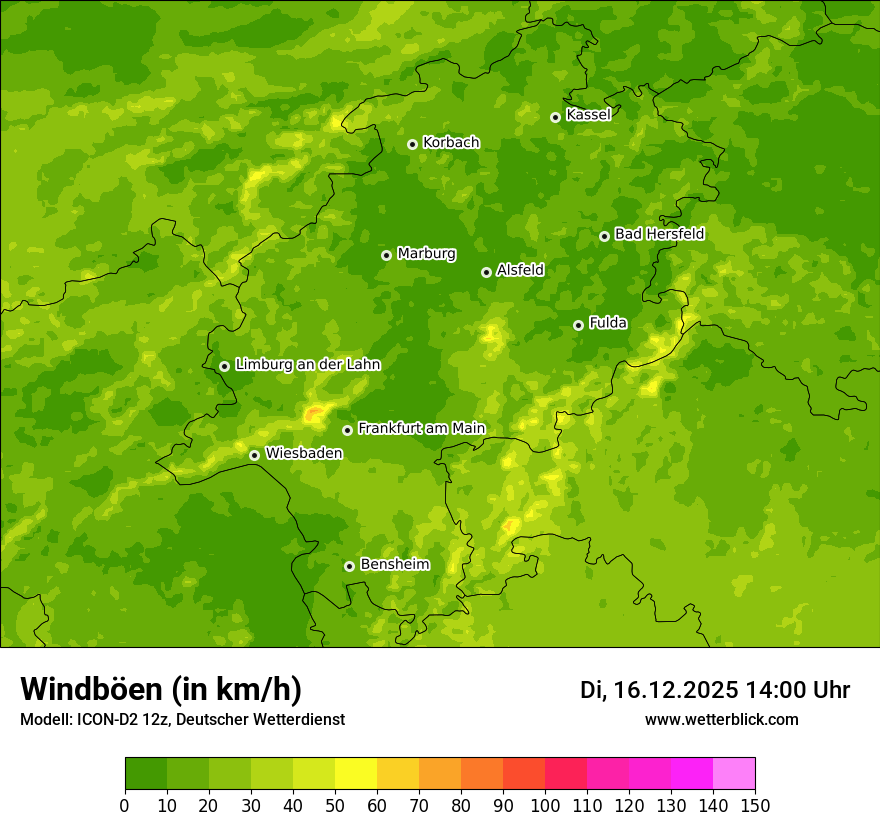 Modellkarten Windgeschwindigkeit