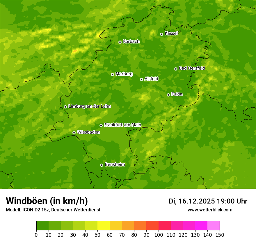 Modellkarten Windgeschwindigkeit