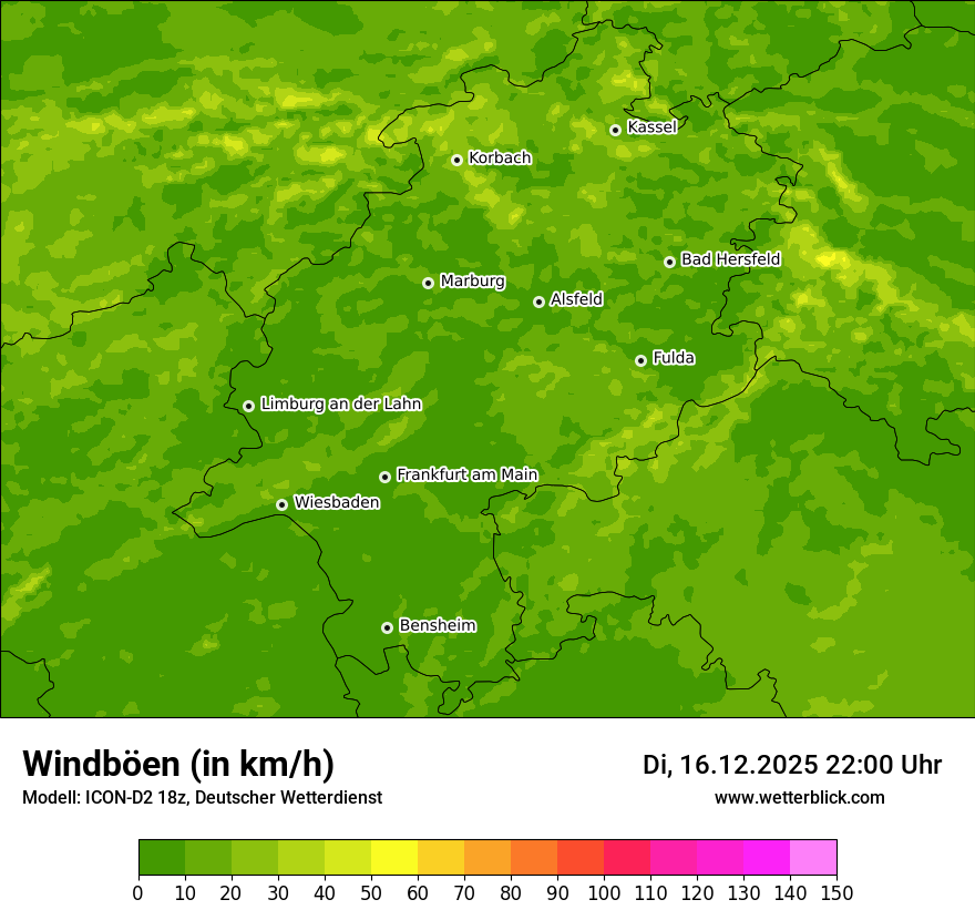 Modellkarten Windgeschwindigkeit