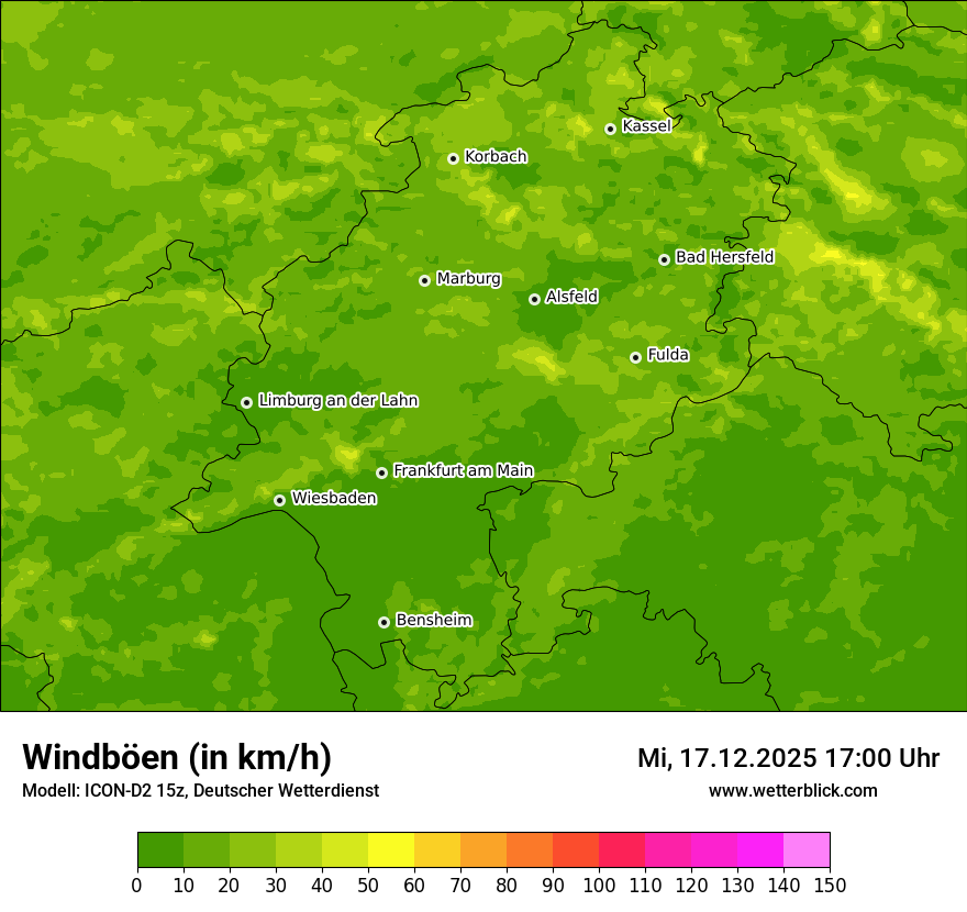 Modellkarten Windgeschwindigkeit