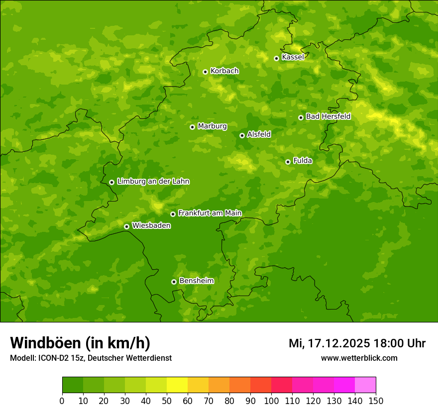 Modellkarten Windgeschwindigkeit
