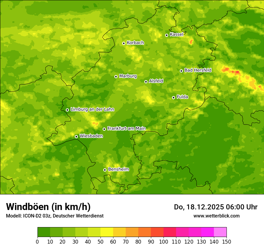 Modellkarten Windgeschwindigkeit