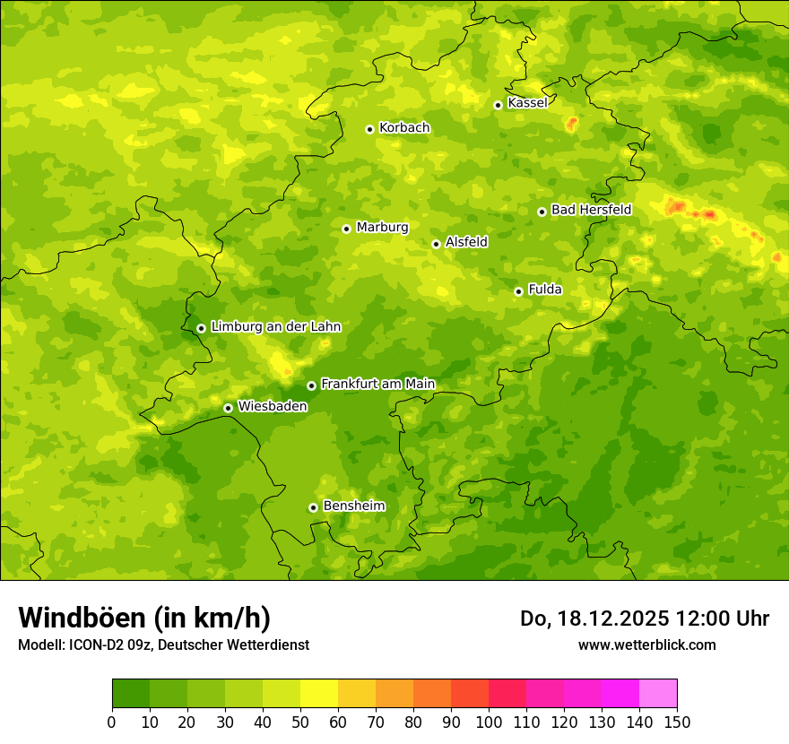Modellkarten Windgeschwindigkeit