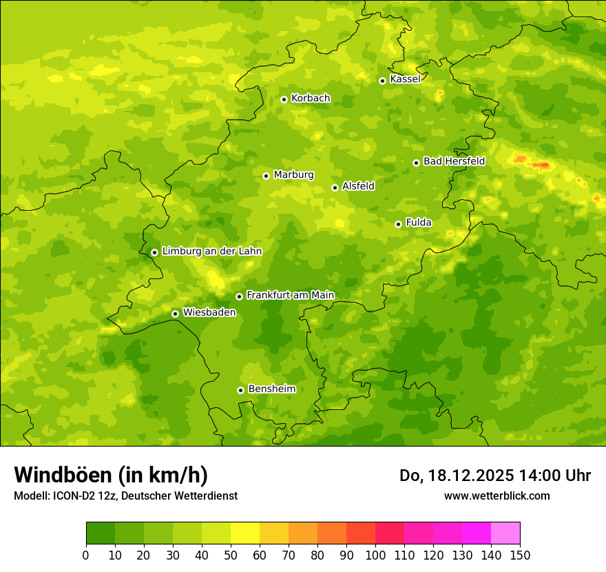Modellkarten Windgeschwindigkeit