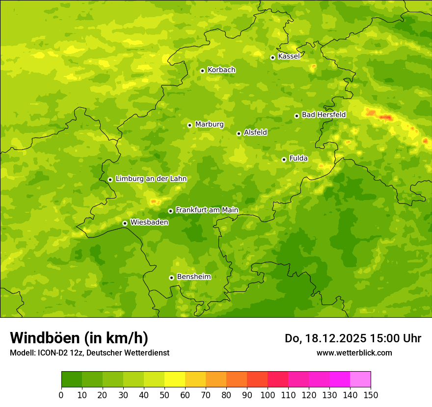 Modellkarten Windgeschwindigkeit