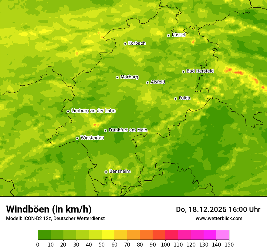 Modellkarten Windgeschwindigkeit