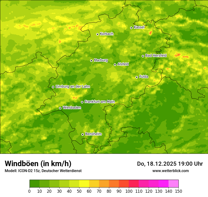 Modellkarten Windgeschwindigkeit