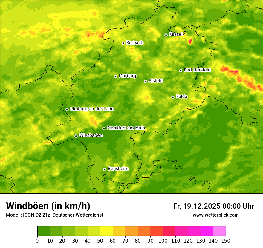 Modellkarten Windgeschwindigkeit