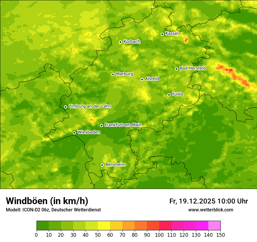 Modellkarten Windgeschwindigkeit