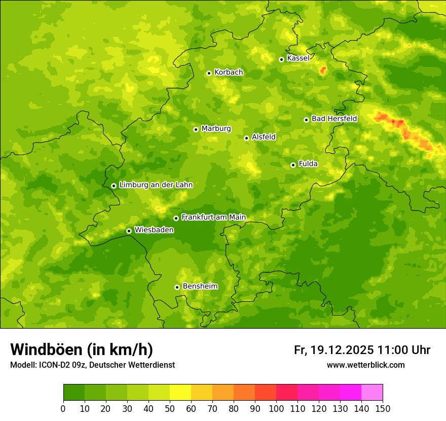 Modellkarten Windgeschwindigkeit