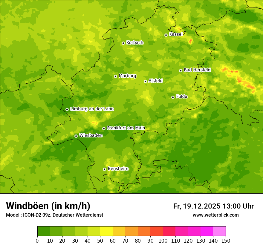 Modellkarten Windgeschwindigkeit