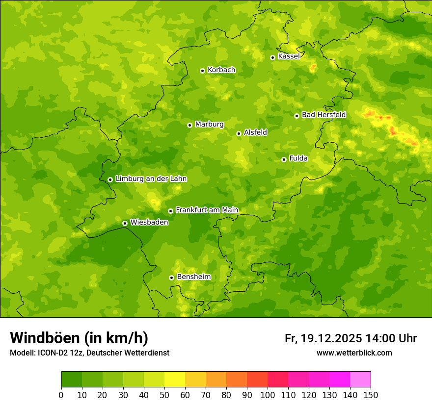 Modellkarten Windgeschwindigkeit