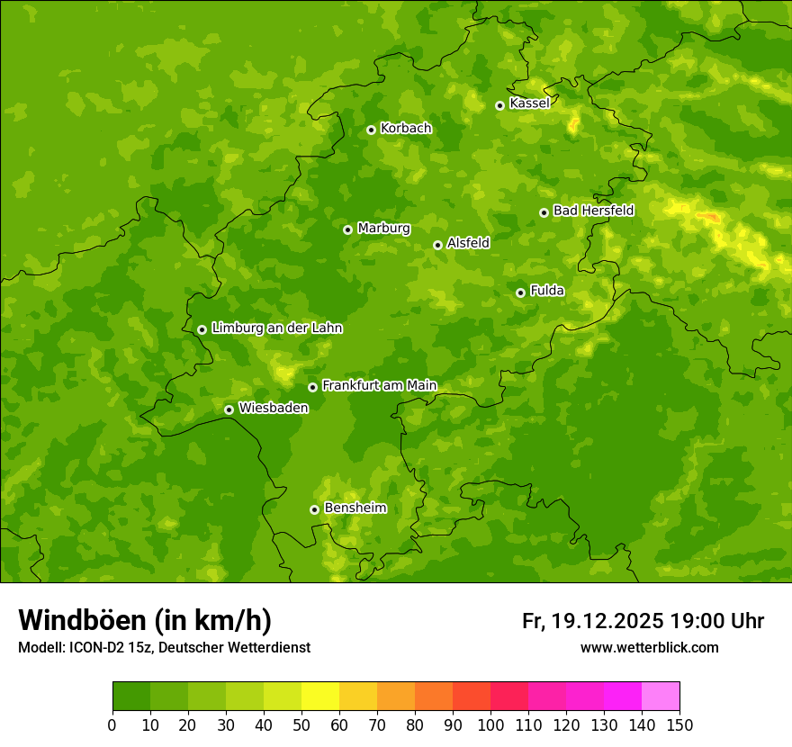 Modellkarten Windgeschwindigkeit