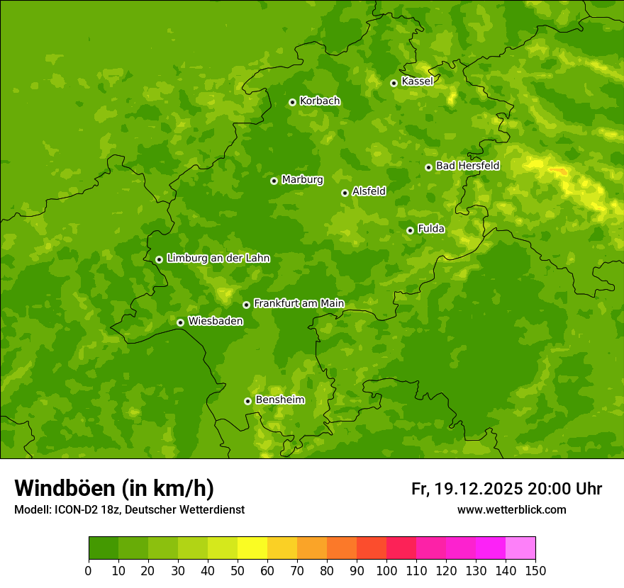 Modellkarten Windgeschwindigkeit