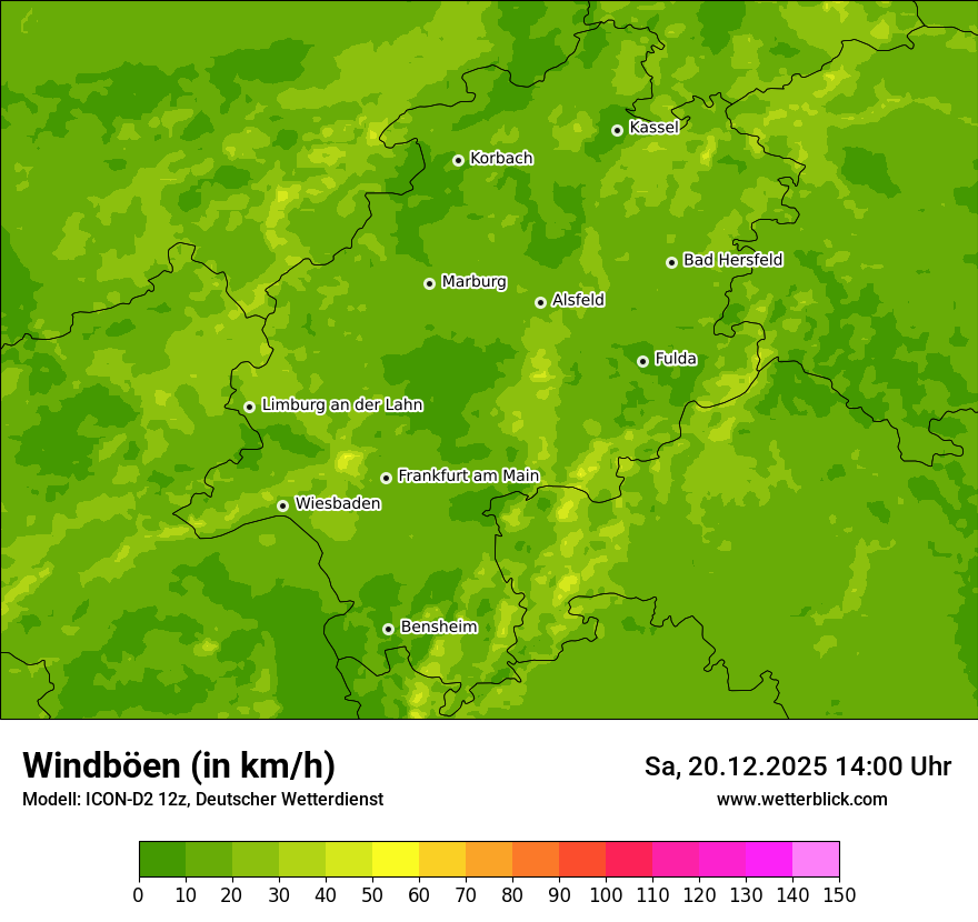 Modellkarten Windgeschwindigkeit