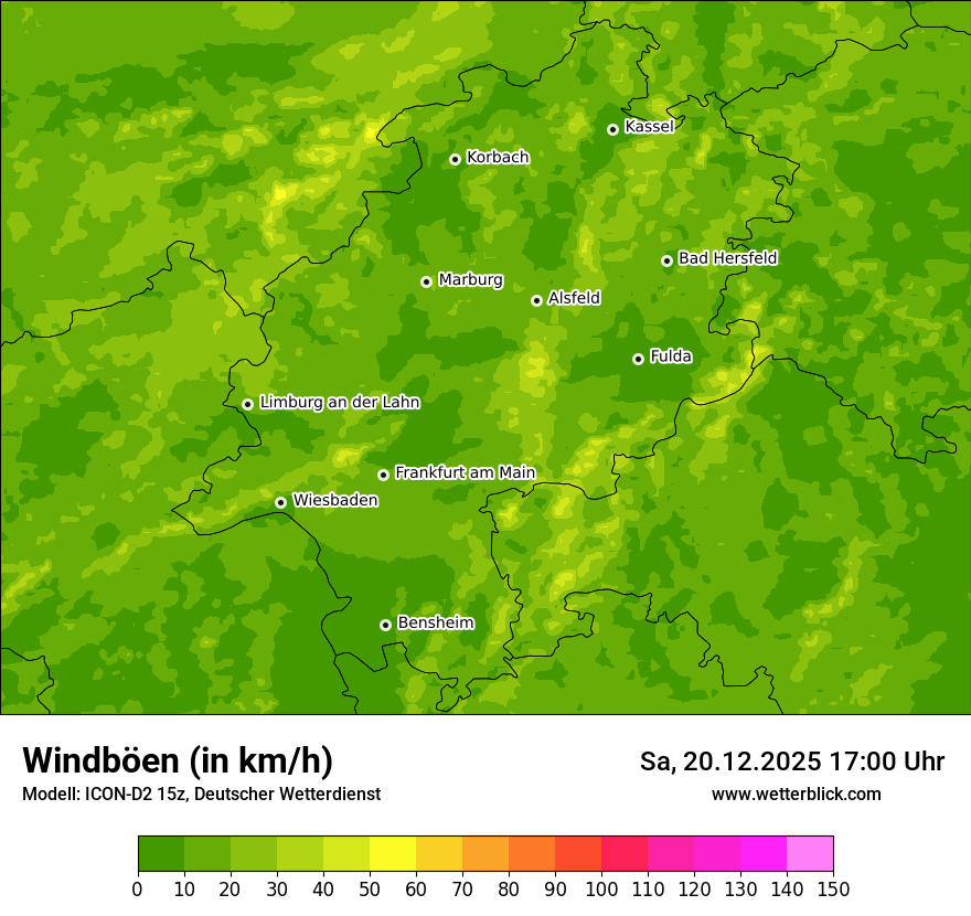 Modellkarten Windgeschwindigkeit