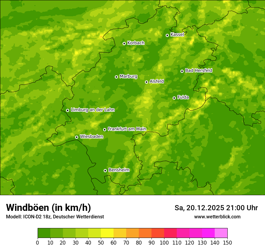 Modellkarten Windgeschwindigkeit