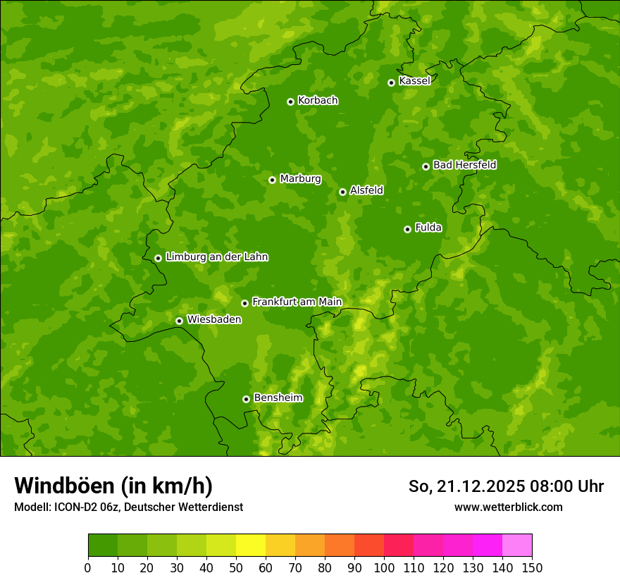 Modellkarten Windgeschwindigkeit
