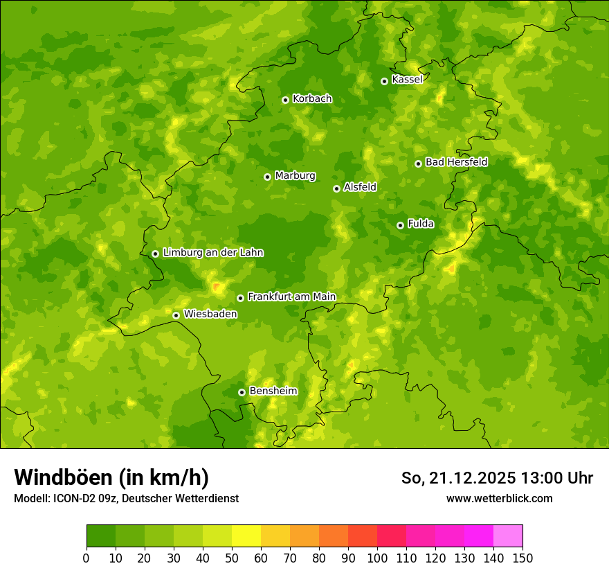 Modellkarten Windgeschwindigkeit