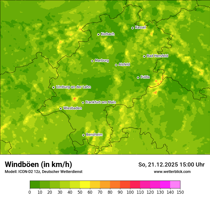 Modellkarten Windgeschwindigkeit