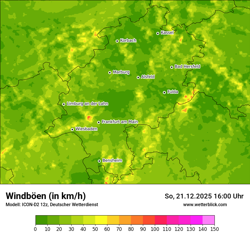 Modellkarten Windgeschwindigkeit
