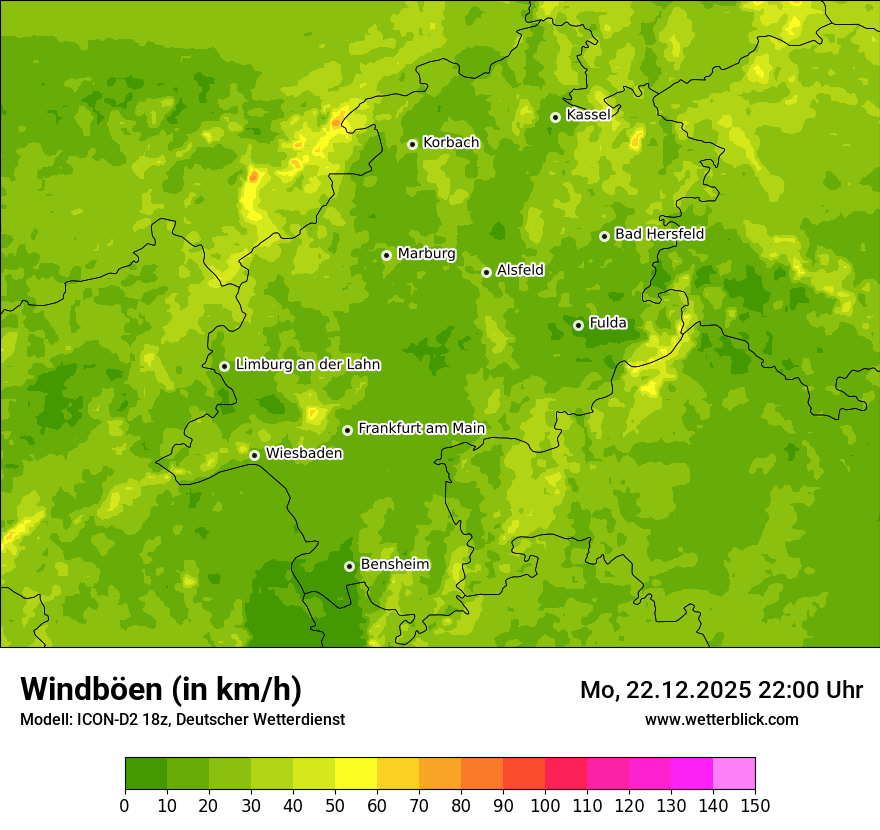 Modellkarten Windgeschwindigkeit