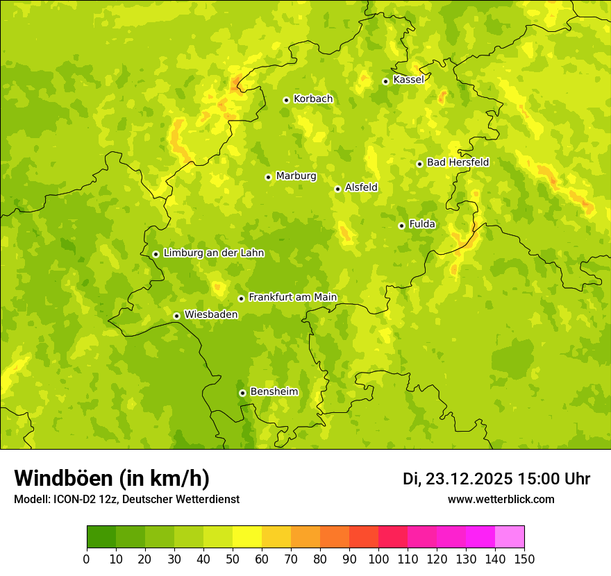 Modellkarten Windgeschwindigkeit