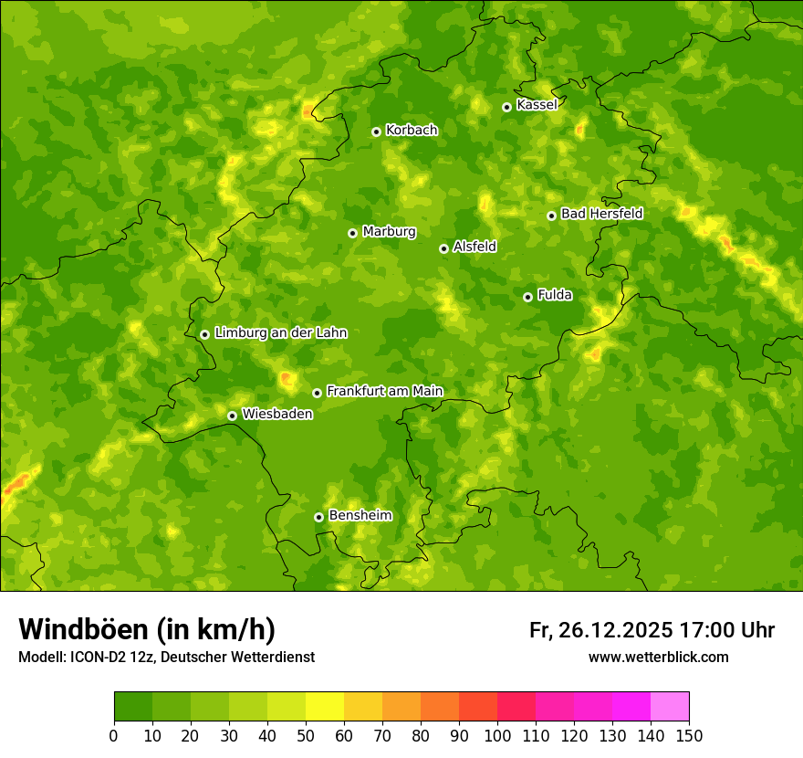 Modellkarten Windgeschwindigkeit