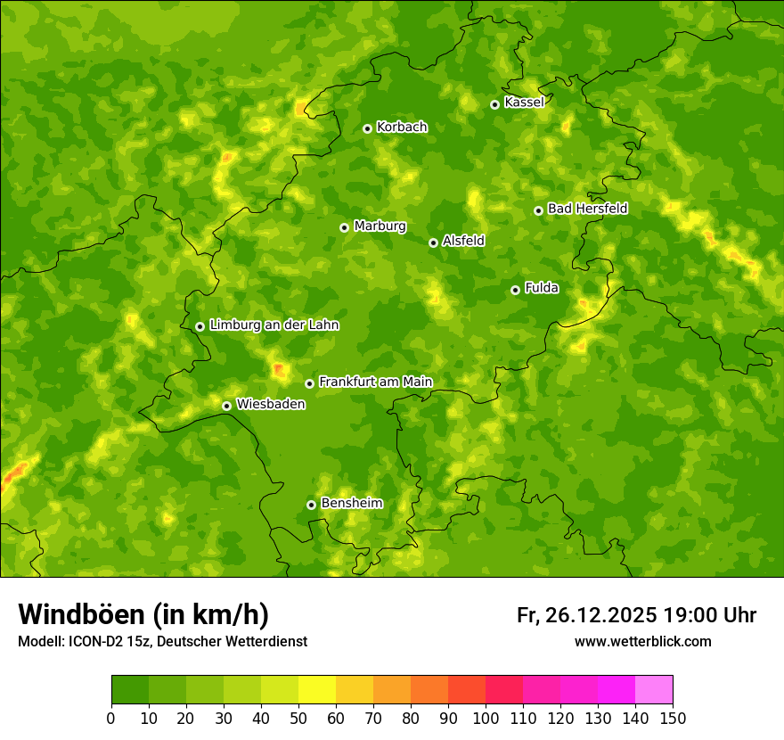 Modellkarten Windgeschwindigkeit
